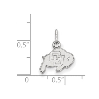 14k White Gold LogoArt University of Colorado Buffalo Extra Small Pendant