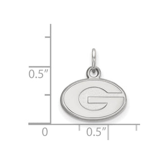 Sterling Silver Rhodium-plated LogoArt University of Georgia Letter G Extra Small Pendant