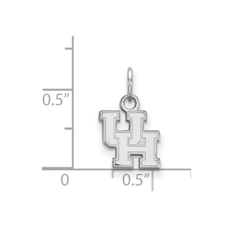 Sterling Silver Rhodium-plated LogoArt University of Houston U-H Extra Small Pendant