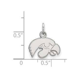 14k White Gold LogoArt University of Iowa Hawk Extra Small Pendant