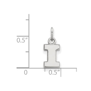 10k White Gold LogoArt University of Illinois Letter I Extra Small Pendant