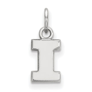 Sterling Silver Rhodium-plated LogoArt University of Illinois Letter I Extra Small Pendant