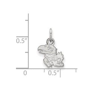 14k White Gold LogoArt University of Kansas Jayhawk Extra Small Pendant 4W001UKS