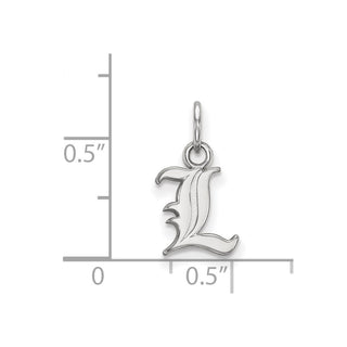 10k White Gold LogoArt University of Louisville Letter L Extra Small Pendant