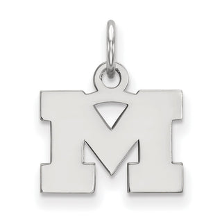 Sterling Silver Rhodium-plated LogoArt University of Michigan Letter M Extra Small Pendant
