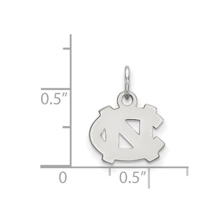 10k White Gold LogoArt University of North Carolina N-C Extra Small Pendant