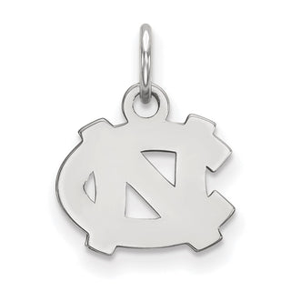Sterling Silver Rhodium-plated LogoArt University of North Carolina N-C Extra Small Pendant