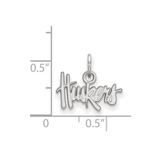 10k White Gold LogoArt University of Nebraska Huskers Extra Small Pendant