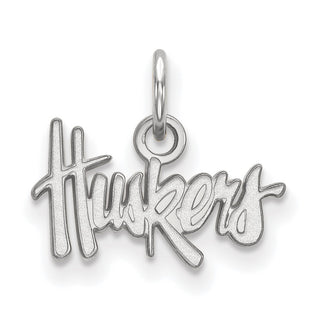 Sterling Silver Rhodium-plated LogoArt University of Nebraska Huskers Extra Small Pendant