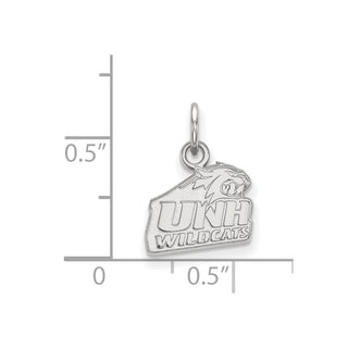 Sterling Silver Rhodium-plated LogoArt University of New Hampshire Extra Small Pendant