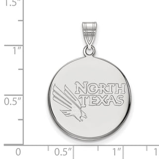 14k White Gold LogoArt University of North Texas Large Disc Pendant