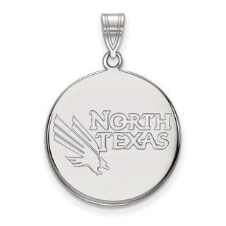10k White Gold LogoArt University of North Texas Large Disc Pendant