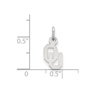 10k White Gold LogoArt University of Oklahoma O-U Extra Small Pendant