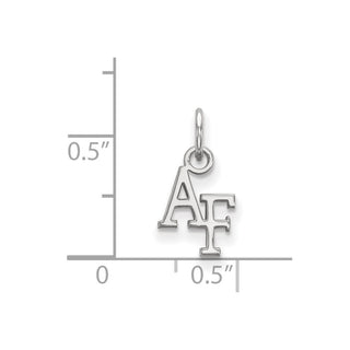Sterling Silver Rhodium-plated LogoArt United States Air Force Academy A-F Extra Small Pendant