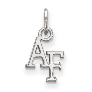 Sterling Silver Rhodium-plated LogoArt United States Air Force Academy A-F Extra Small Pendant