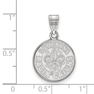 Sterling Silver Rhodium-plated LogoArt University of Louisiana at Lafayette Medium Pendant