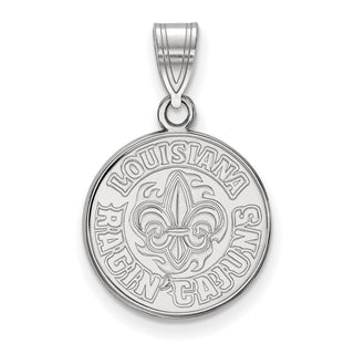 10k White Gold LogoArt University of Louisiana at Lafayette Medium Pendant