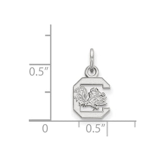 14k White Gold LogoArt University of South Carolina Extra Small Pendant