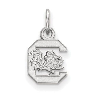 Sterling Silver Rhodium-plated LogoArt University of South Carolina Extra Small Pendant