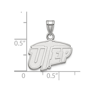 10k White Gold LogoArt University of Texas at El Paso Small Pendant
