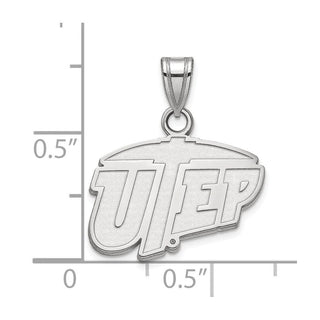 14k White Gold LogoArt University of Texas at El Paso Small Pendant