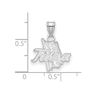 Sterling Silver Rhodium-plated LogoArt University of Tulsa Small Pendant
