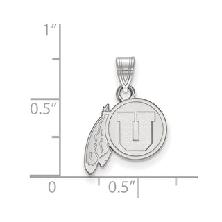 10k White Gold LogoArt University of Utah Small Pendant