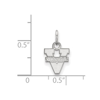 Sterling Silver Rhodium-plated LogoArt University of Virginia Extra Small Pendant