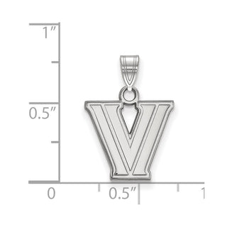 14k White Gold LogoArt Villanova University Letter V Small Pendant