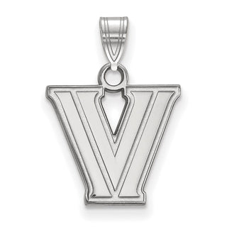 Sterling Silver Rhodium-plated LogoArt Villanova University Letter V Small Pendant