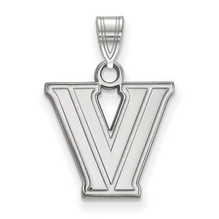 14k White Gold LogoArt Villanova University Letter V Small Pendant