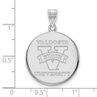 14k White Gold LogoArt Valdosta State University Large Disc Pendant