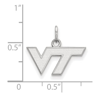 14k White Gold LogoArt Virginia Tech V-T Extra Small Pendant