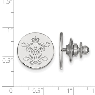 Sterling Silver Rhodium-plated LogoArt College of William and Mary Lapel Pin