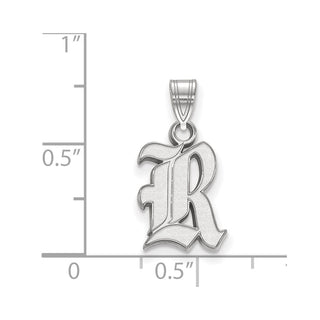 14k White Gold LogoArt Rice University Letter R Small Pendant