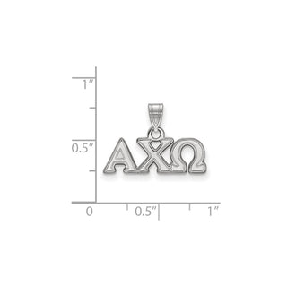Sterling Silver Rhodium-plated LogoArt Alpha Chi Omega Sorority Greek Letters Small Pendant