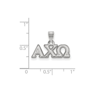 Sterling Silver Rhodium-plated LogoArt Alpha Chi Omega Sorority Greek Letters Small Pendant
