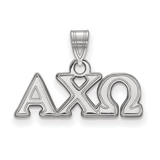 Sterling Silver Rhodium-plated LogoArt Alpha Chi Omega Sorority Greek Letters Small Pendant