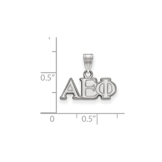 Sterling Silver Rhodium-plated LogoArt Alpha Epsilon Phi Sorority Greek Letters Small Pendant