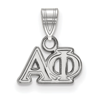 Sterling Silver Rhodium-plated LogoArt Alpha Phi Sorority Greek Letters Small Pendant