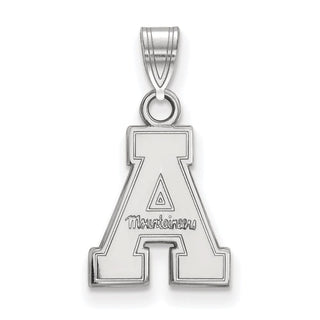 Sterling Silver Rhodium-plated LogoArt Appalachian State University Small Pendant