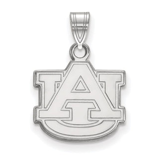 Sterling Silver Rhodium-plated LogoArt Auburn University A-U Small Pendant