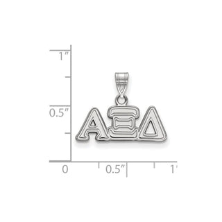 Sterling Silver Rhodium-plated LogoArt Alpha Xi Delta Sorority Greek Letters Small Pendant