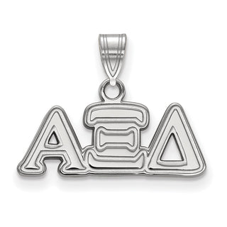 Sterling Silver Rhodium-plated LogoArt Alpha Xi Delta Sorority Greek Letters Small Pendant