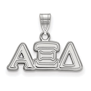 Sterling Silver Rhodium-plated LogoArt Alpha Xi Delta Sorority Greek Letters Small Pendant