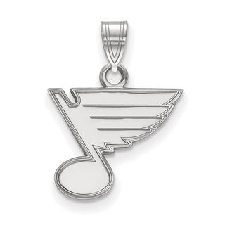 Sterling Silver Rhodium-plated NHL LogoArt St. Louis Blues Small Pendant
