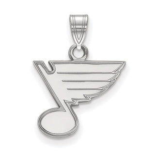 14k White Gold NHL LogoArt St. Louis Blues Small Pendant