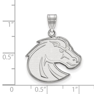 10k White Gold LogoArt Boise State University Bronco Large Pendant