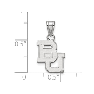 Sterling Silver Rhodium-plated LogoArt Baylor University Bears Small Pendant