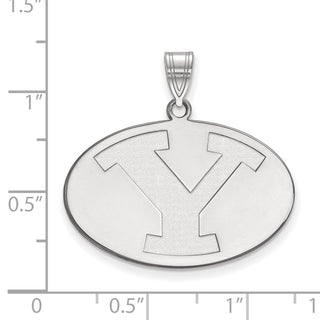 10k White Gold LogoArt Brigham Young University Letter Y Large Pendant